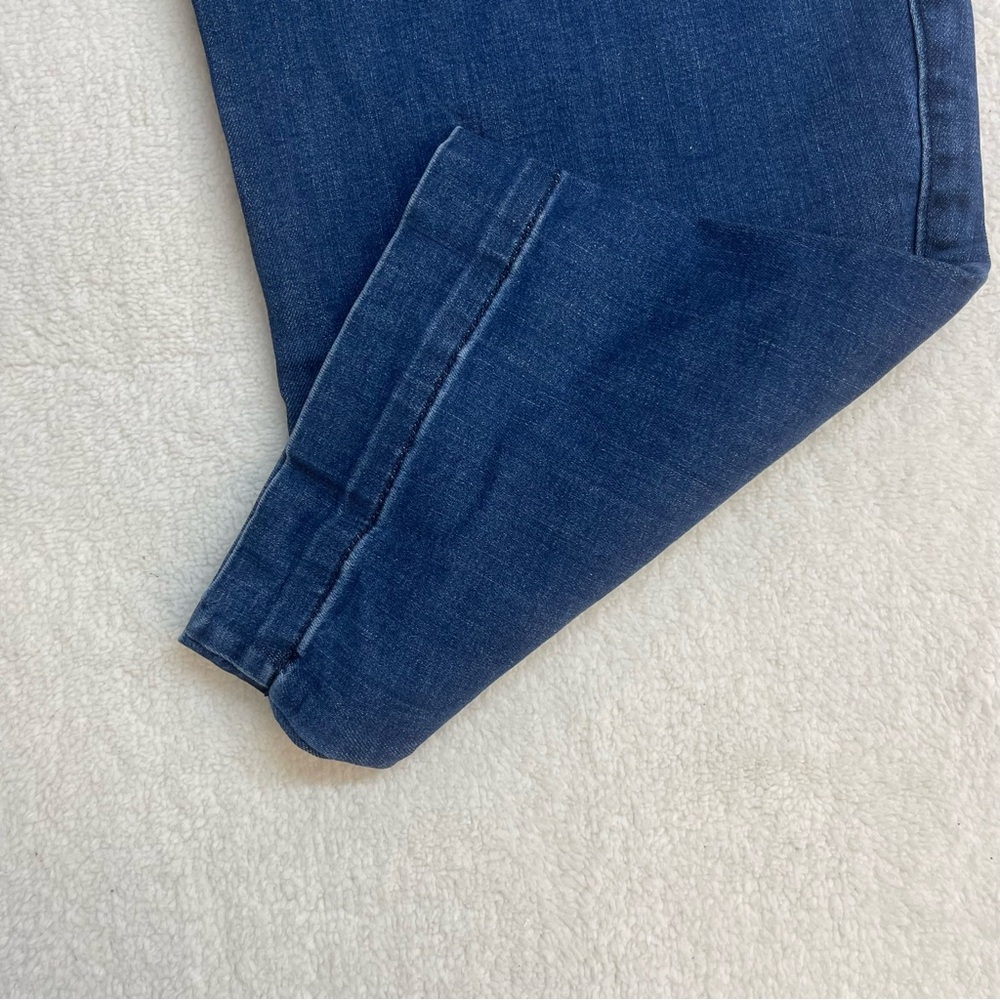Women's Blue Cropped Jeans Pull On Elastic Waist 3X Plus Size Capris Denim - Picture 2 of 5